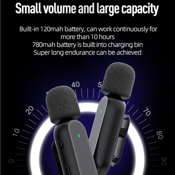 Wireless Lavalier Microphone for iPhone iPad with charging case - Picture 6 of 9